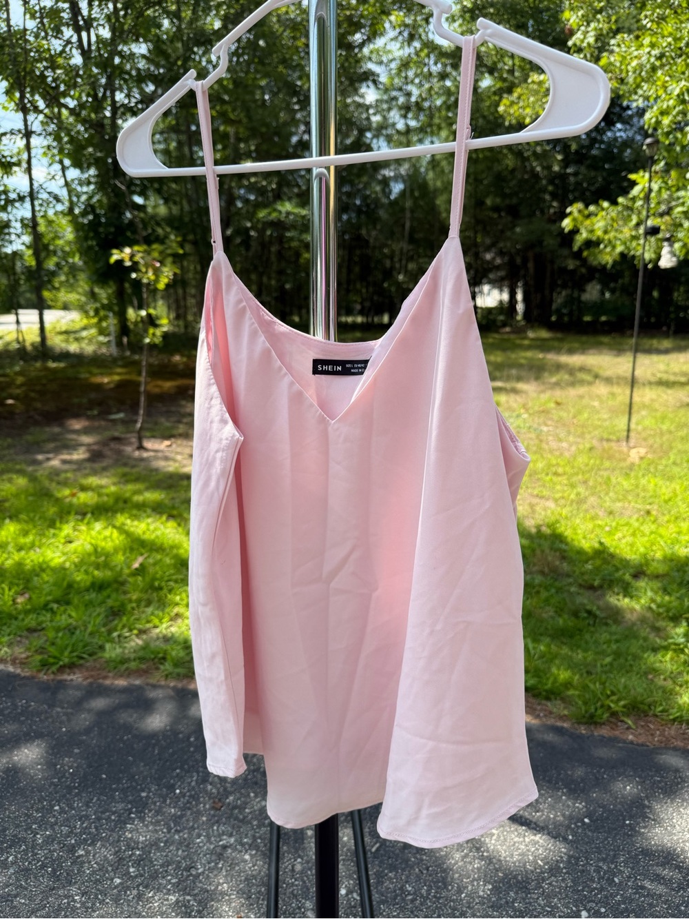 Soft Pink V-Neck Spaghetti Strap Camisole